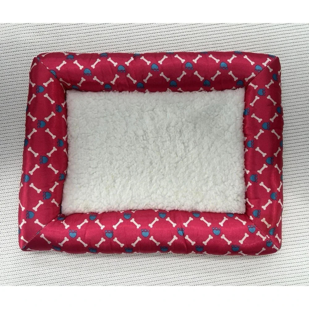 Build A Bear Workshop Pet Purple Paw/Bone Print Dog Bed Mat BABW